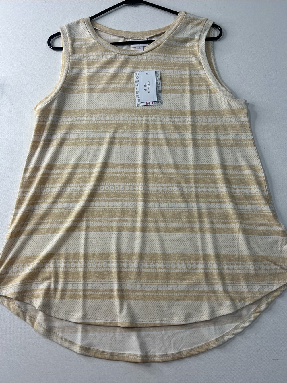 LuLaRoe Women's Sleeveless Striped Tank - Yellow & Cream